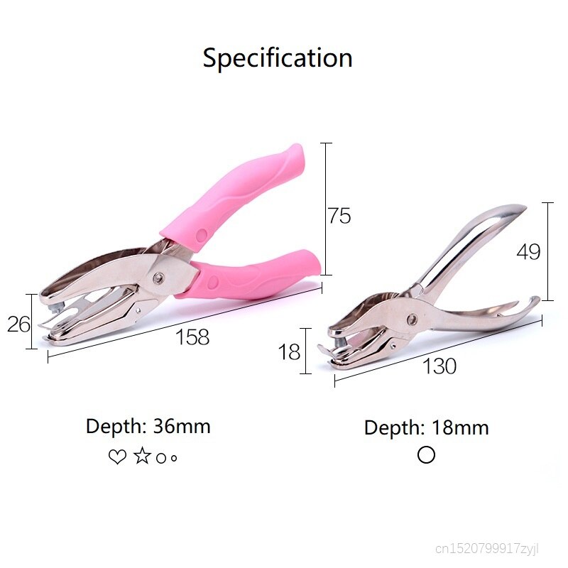 design creativo rosa perforatore a foro singolo tagliacarte a fogli mobili Multi forma manico morbido perforatore per forniture scolastiche per ufficio