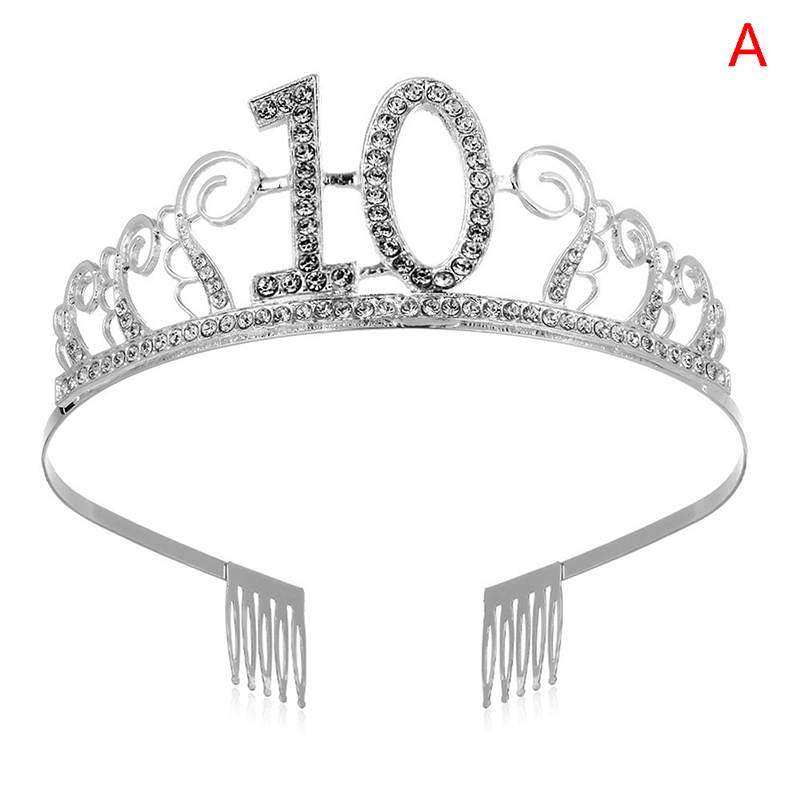 30 40 50 syntymäpäiväjuhlien koristelu aikuisten kristalli tekojalokivi tiara prinsessakruunu: A