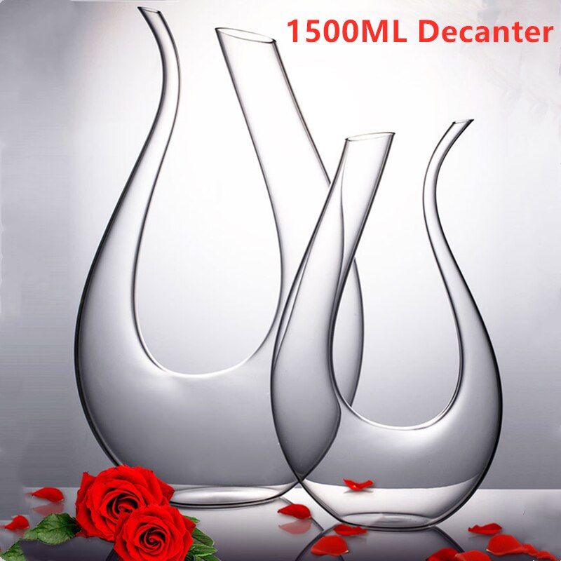 1500Ml Grote Decanter Handgemaakte Kristallen Rode Wijn Brandy Champagne Glazen Decanter Fles Jug Schenker Beluchter Voor Familie Bar