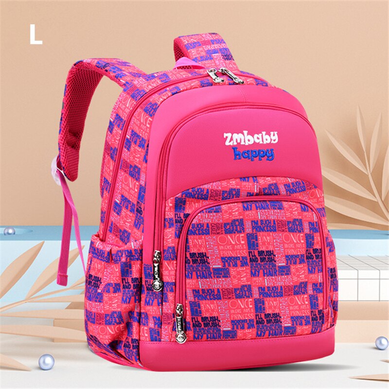 Mochila escolar para niños, bonita mochila escolar para estudiantes, mochila impermeable impresa, bolsas de escuela primaria para adolescentes, bolsa escolar para niños y niñas: L red