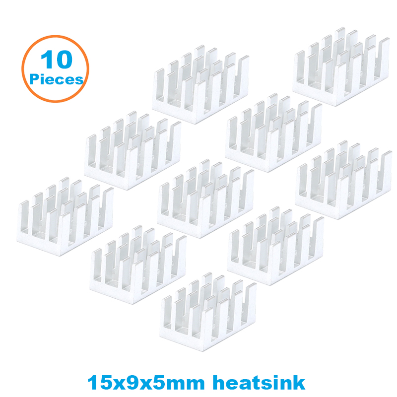 En-Labs 10pcs Silver 10x10x10mm Aluminum Heat Sink Radiator Heatsink,Electronic Chip Cooling Radiator Cooler for IC MOSFET SCR: 15x9x5mm