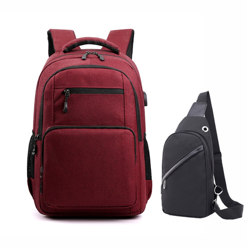 Fengdong school bags for teenage boys sling chest bag college student school backpack laptop bag shoulder bags for men bookbag: red