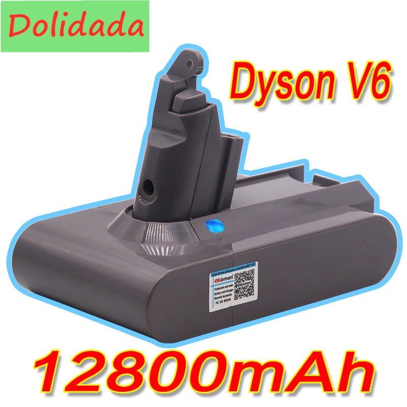 Dyson  dc62 batteri 12800 mah 21.6v li-ion batteri för dyson  v6 dc58 dc59 dc61 dc62 dc74 sv07 sv03 sv09 dammsugarbatteri