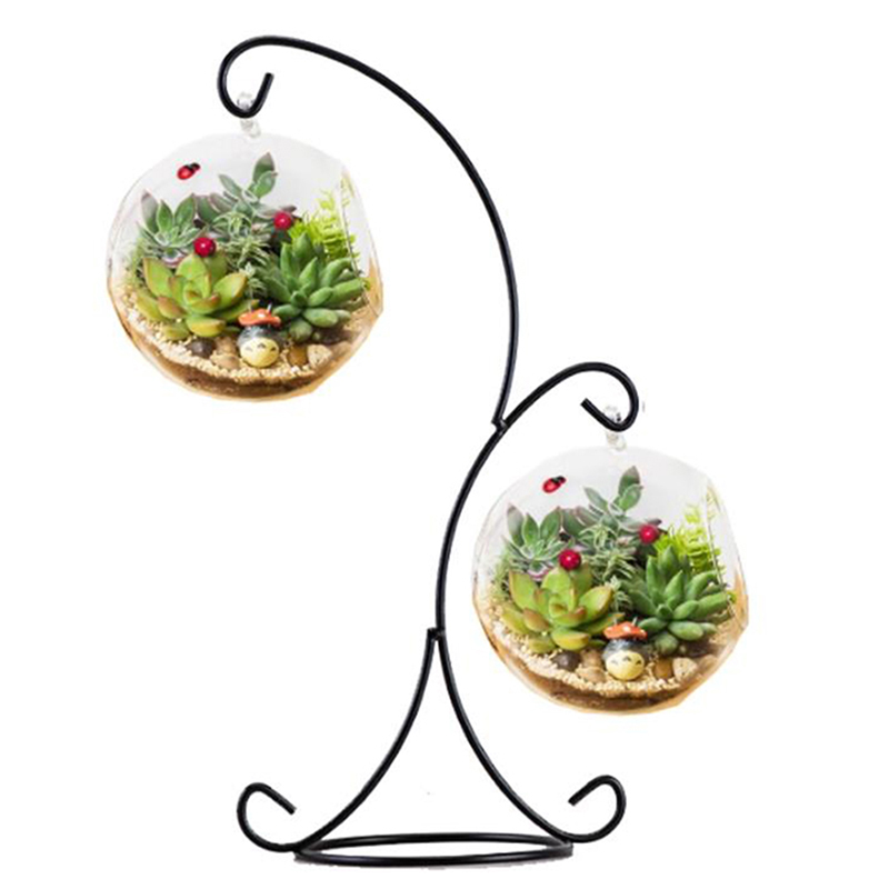 Hängen 37CM Doppel Haken Metall Eisen Leuchter Kerzenhalter Anlage Glas Flasche Ständer Hochzeit Büro Zu Hause Auto Dekoration