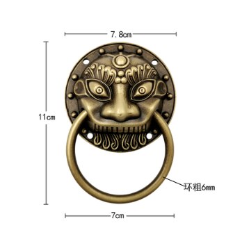 01 Zuiver Koper Dierenkop Deur Dier Hoofd Tijger Hoofd Pull Ring Midden En Oude Stijl Deur Leeuwenkop Handvat retro Antieke Deur