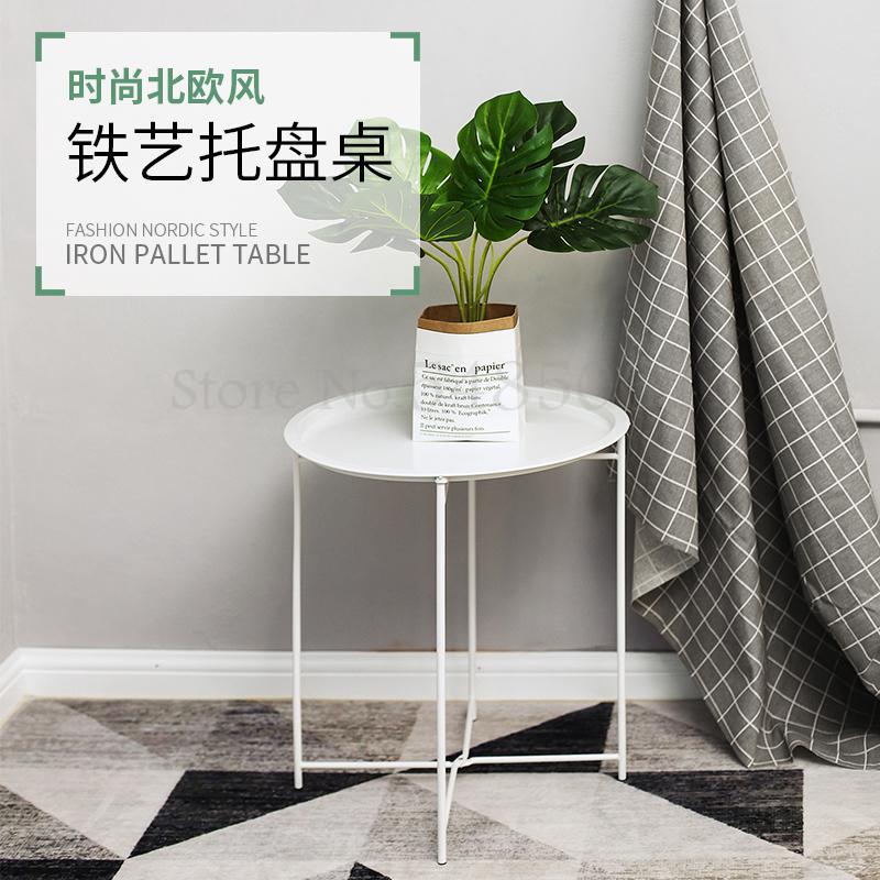 Nowy żelaza składany stolik styl skandynawski mały stolik kawowy żelaza wielofunkcyjny stół narożny stolik nocny stolik robić kawy kwiat na stół