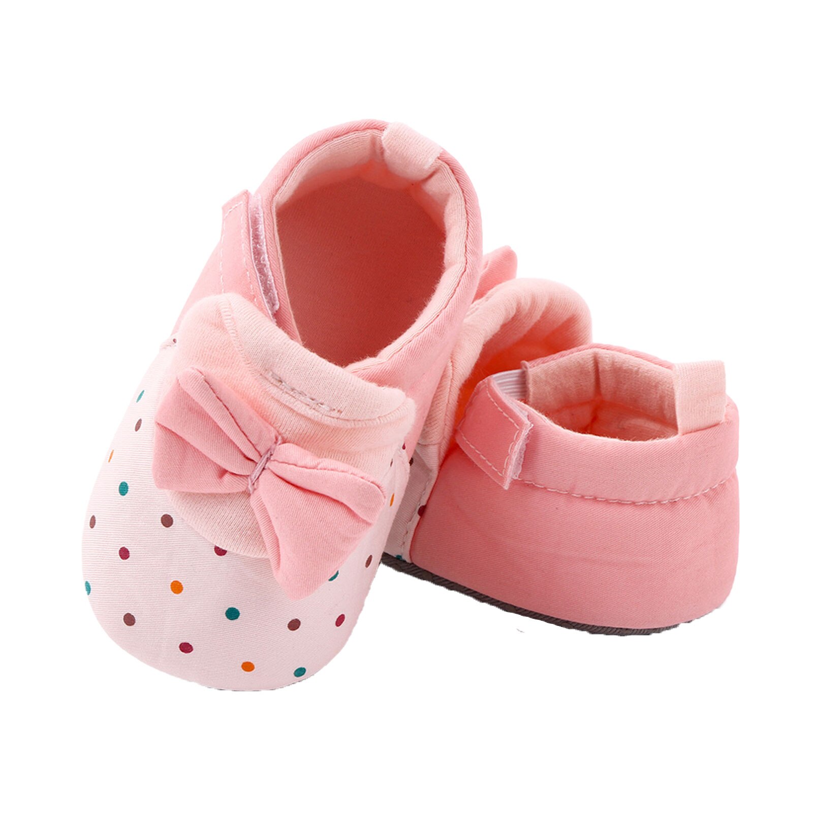 Nyfødte baby baby sko, anti-slip bowknot bomuld sko prewalker bløde sål sko til baby piger solid første vandrere prinsesse