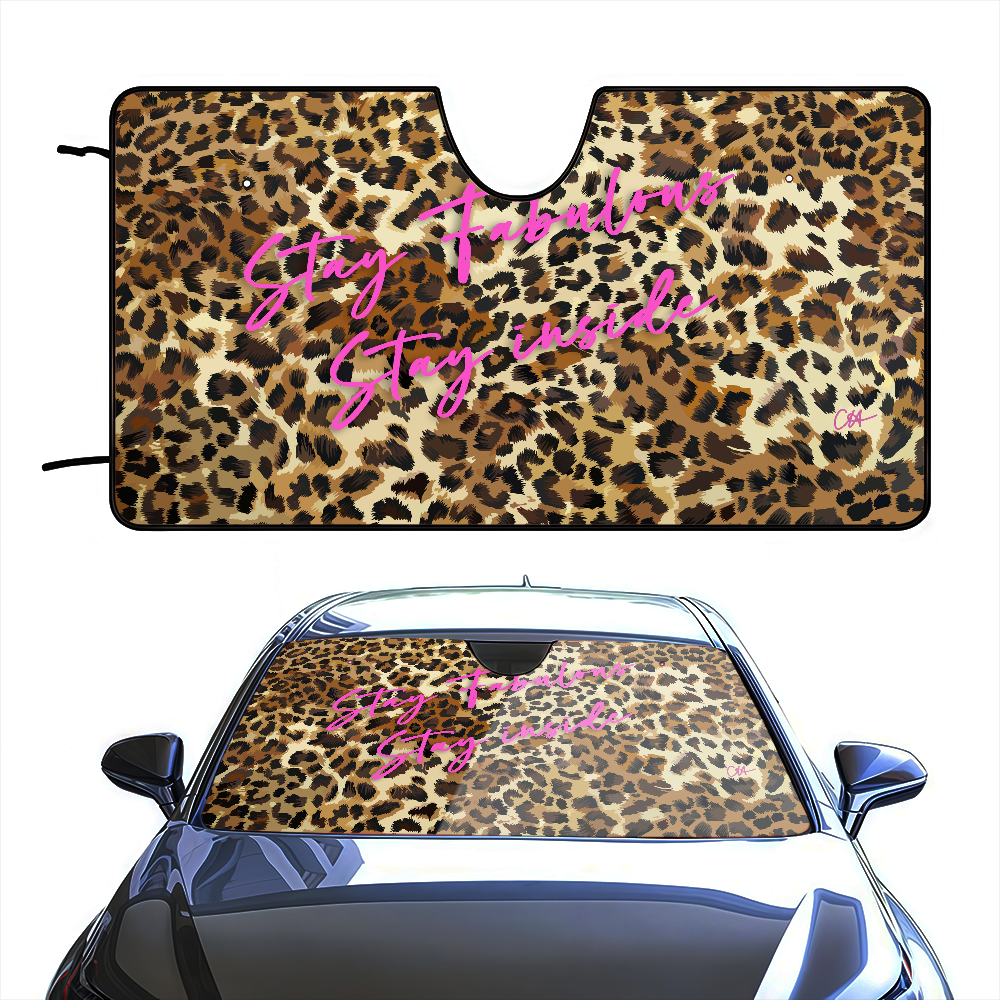 Leopard Print Car SunShade Solar Protection Windshield Sunshade Cover Sun Shade Auto Sun Visor Car Covers