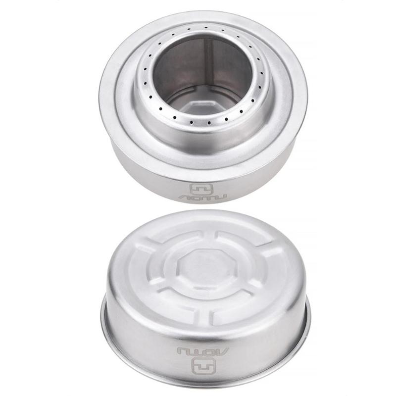 AOTU-Mini horno portátil de Alcohol sólido líquido, para exteriores, senderismo, Camping, estufa de Gas a prueba de viento, utensilios de cocina para Picnic