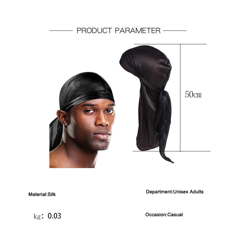 UK STOCK Unisex Men Womens Bandana Doo Durag Headwear Long Tail Soft Silk Pirate Cap Wrap outdoor cycling Durag beanie Adult Hat