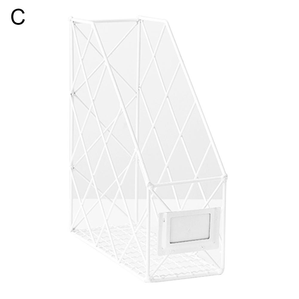 1/2/4 Layers Iron Grid File Book Storage Shelf Organizer Holder Desktop Rack: Single Layer White