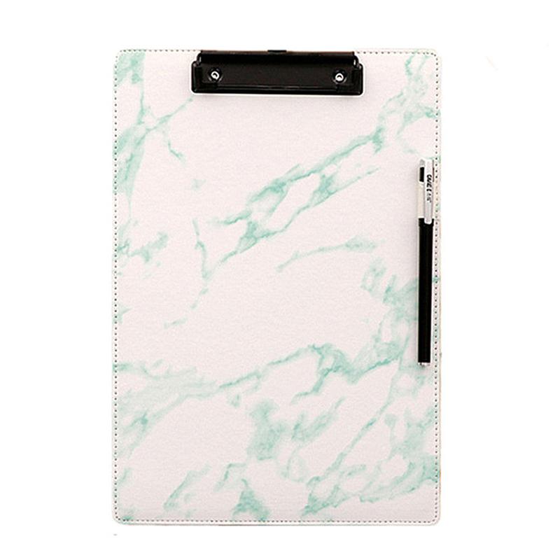 Marble A4 Size Clipboard File Folder Stationery Board Hard Board Writing Plate Clip Report Office Supplies for Office School: Green