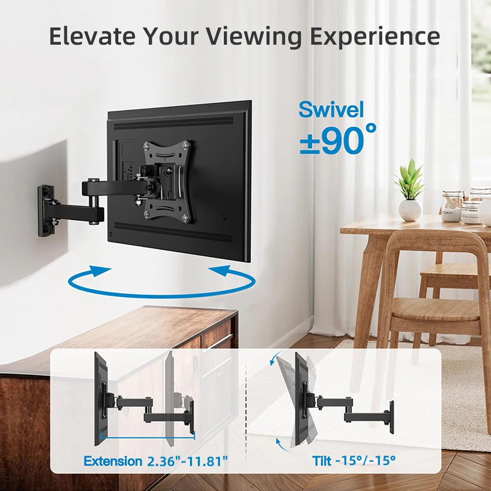 Full Motion Hoek TV Beugel Muurbevestiging 10-32 In tv Monitor Houder Draaibare Kantelen Verstelbare Universele TV stand VESA 100x100mm