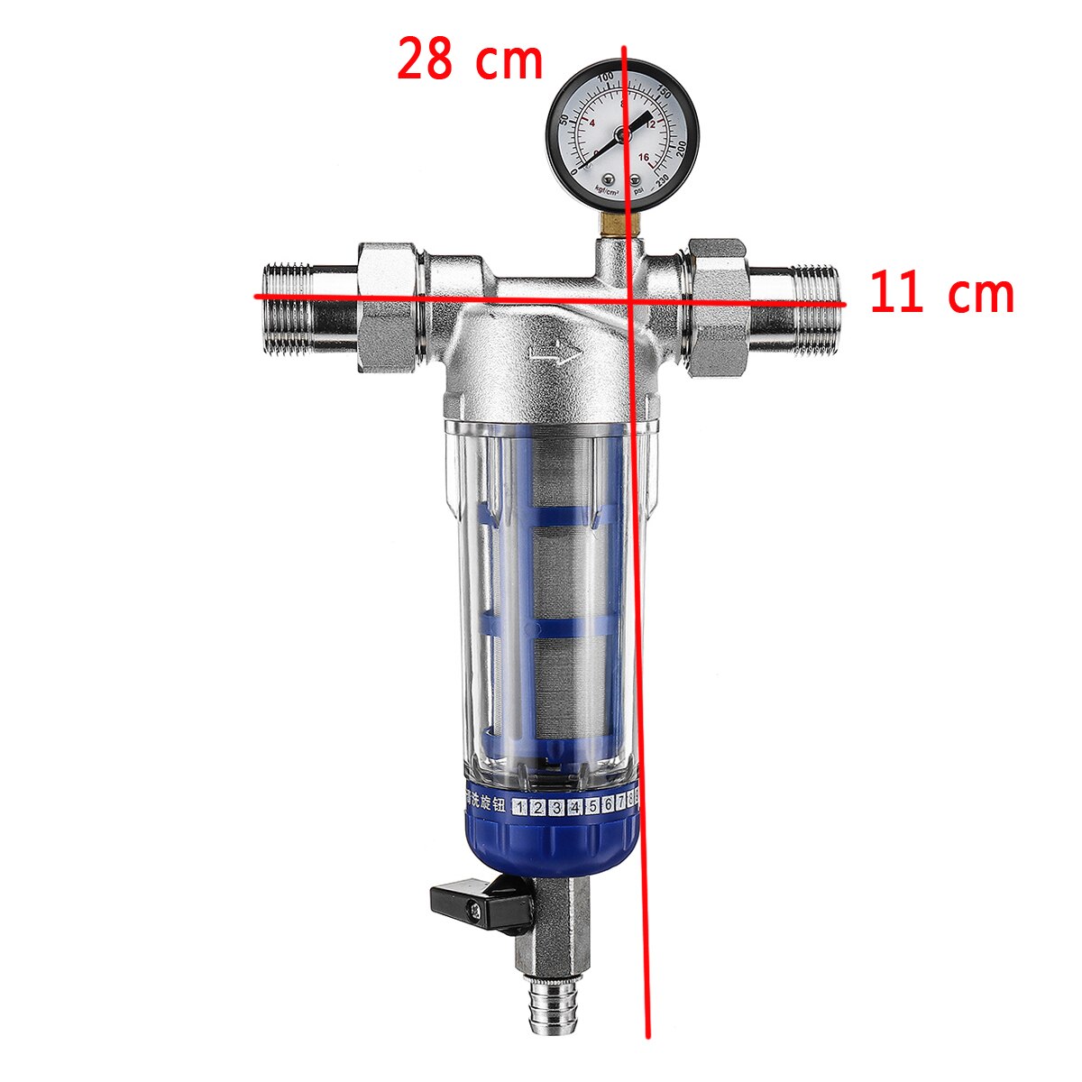 1'' To 1/2'' Pre-filter Central Whole House Large Flow Water Purifier Descaling Tap Water Household Water Purifier