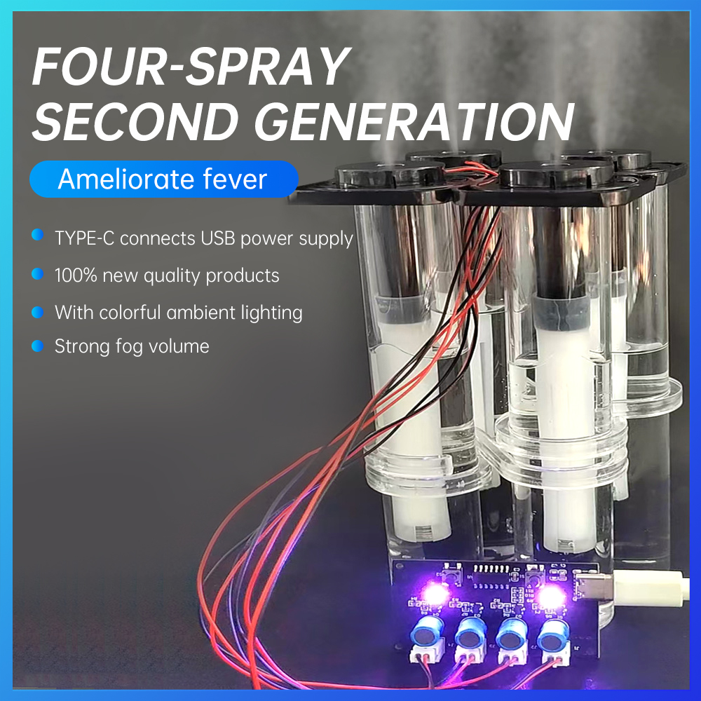Humidifier Module DIY Kit Nebulizing Control Board Ultrasonic Nebulizer Mist Maker Driver Circuit Board 4 Fogger Atomization