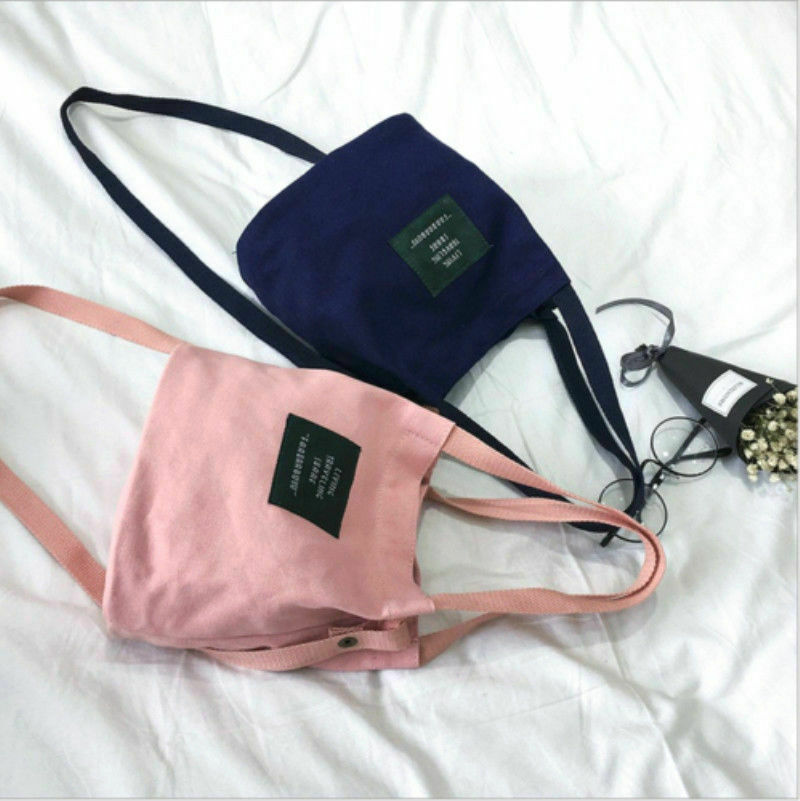 Bolso de lona Lisa para mujer, bolsa de compra ecológica, cruzado, informal