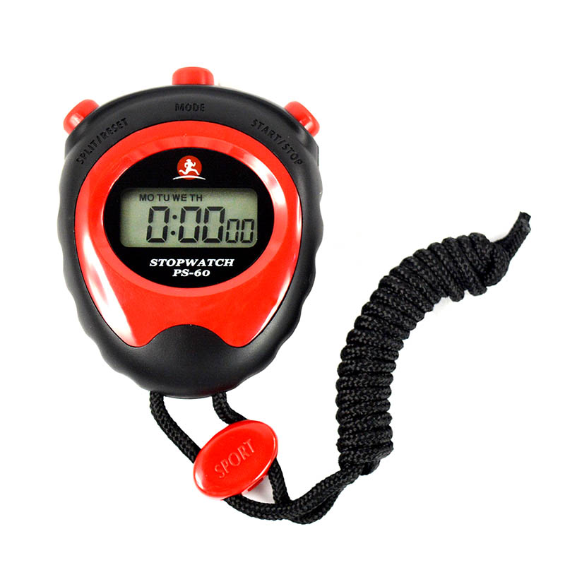 Digital sport stoppeklokke timer stor lcd -skjerm egnet for fotball basketball løpende svømming fitness og mer: Rød