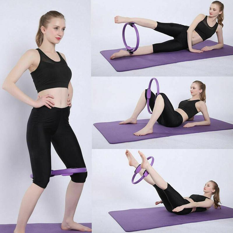 Yoga fitness ring kvinder træning hjemme øvelse sport tilbehør pilates cirkel muskeltræning modstand  j3 m 7