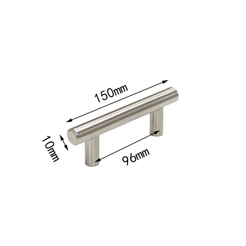 Diameter 10mm Stainless Steel Kitchen Door Cabinet T Bar Handle Pull Knob Door Pull Handle Stainless Door Handle With Screws: 96mm