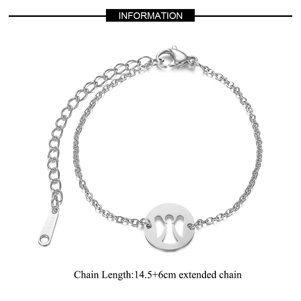 AAAAA di Qualità in Acciaio Inox 100% di Angelo di Fascino Del Braccialetto per Le Donne Donna di Alta Polacco Pendenti E Ciondoli Bracciali Favoloso Braccialetto