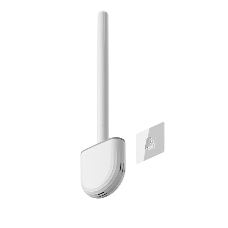 WIKHOSTAR Wall Mounted Toilet Brush Silicone Flat Brush Head Toilet Brush Cleaner Brush Set Toilet Cleaning Brush Bathroom
