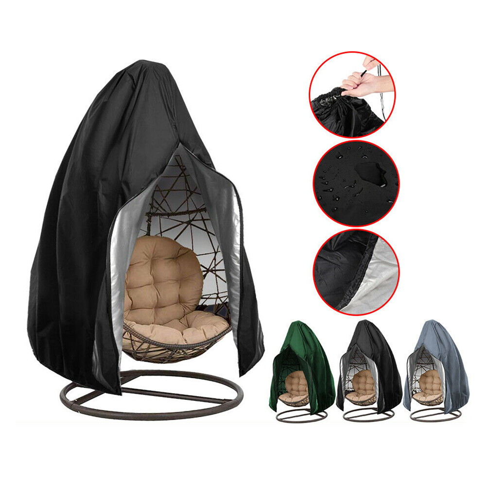Outdoor Hanging Egg Swing Chair Cover Dust Proof Protector Water-Resistant Cover Anti-UV Waterproof Home Hanging Organizer