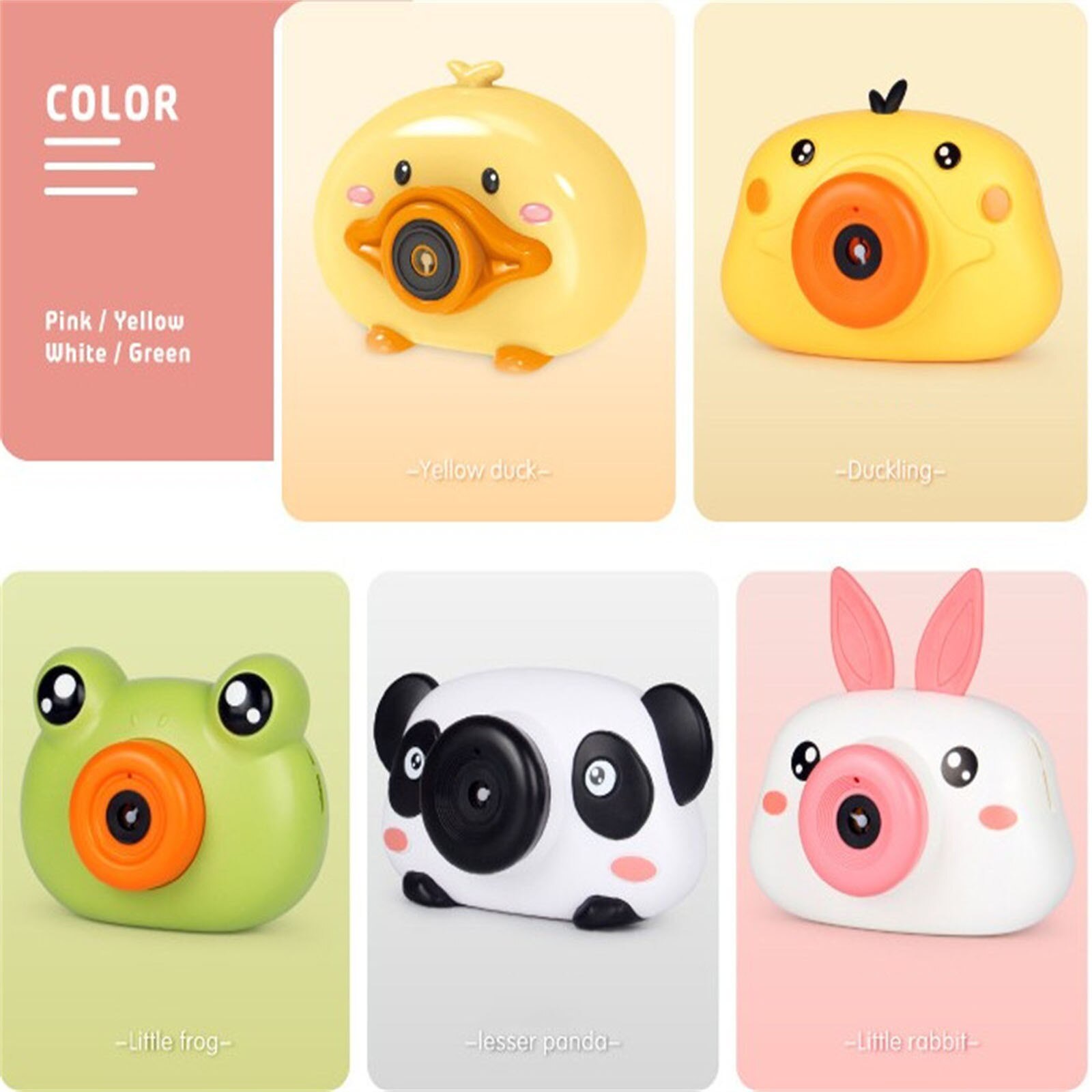 Automatische Grappige Leuke Cartoon Dier Zeep Kinderen Bubble Maker Camera Bad Wrap Machine Speelgoed Bubble Cadeaus Voor Kinderen En Meisjes