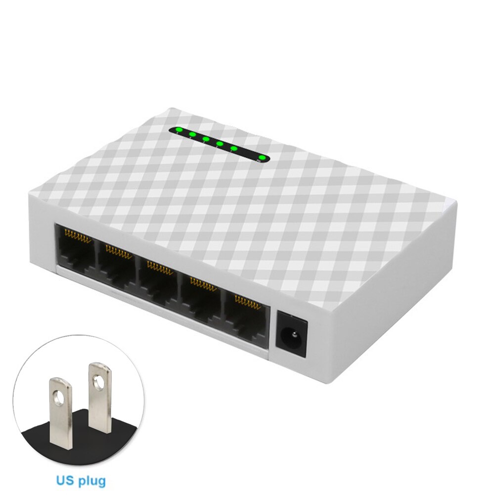 LAN di Plastica Desktop di Rete Accessori Ufficio Interruttore Hub di Monitoraggio a Casa Base Gigabit Ethernet Veloce 5 Porte Adattatore Dormitorio