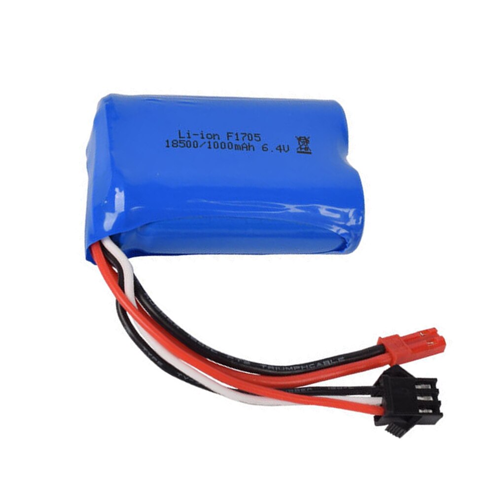 6.4 V 1000Mah Li-Ion Batterij 18500 Voor Wltoys A303 A313 A323 A333 1/12 Rc Auto Speelgoed Batterij Accessoires 6.4 V Batterij JST-2P Plug