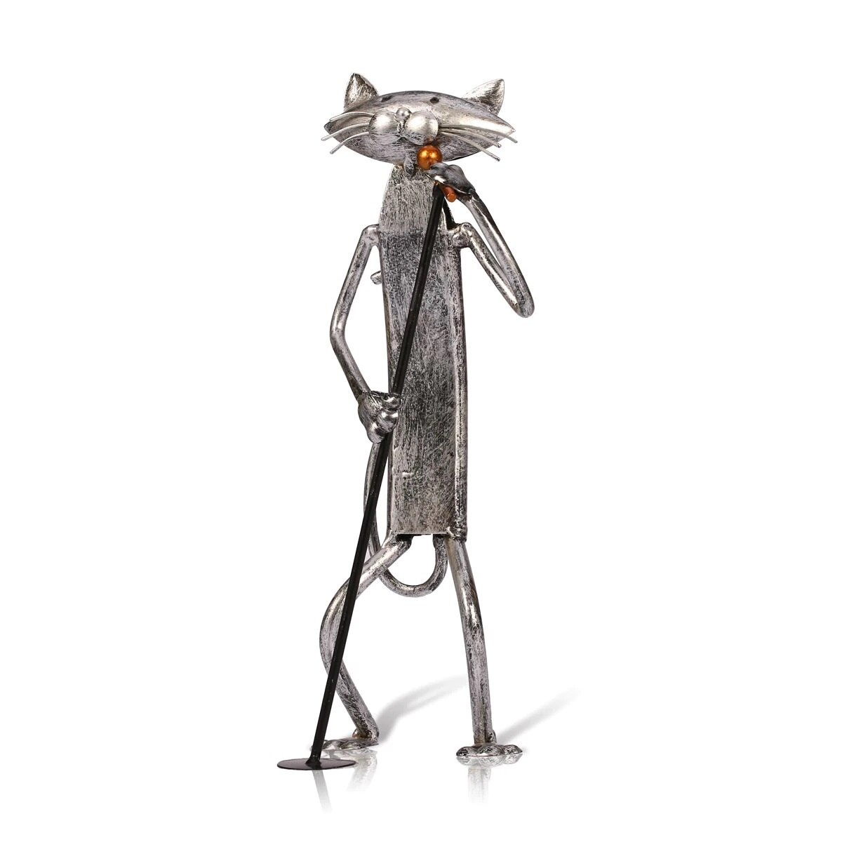 Figuras de arte del hierro hechas a mano de gatos, esculturas de Metal, objetos hechos a mano para el hogar, muebles para el hogar CGSTORE