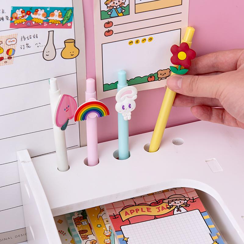 Blue Pink Monitor Laptop Stand Monitor Support Computer Stand PVC Wood Monitor Riser Desktop Shelf 3 Drawers Screen Riser Holder