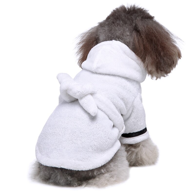 Miękkie szybkie suszenie Pet piżama zagęszczony luksusowy miękki bawełniany szlafrok z kapturem Super chłonny do kąpania psa ręcznik Pet Nightwear