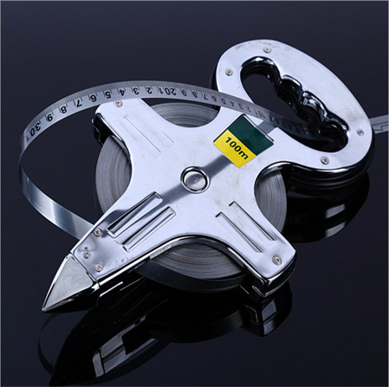 1pc Tape Measure 100m Stainless Steel Tape Stadiometer Metre Metric Measuring Rulers Construction Tools