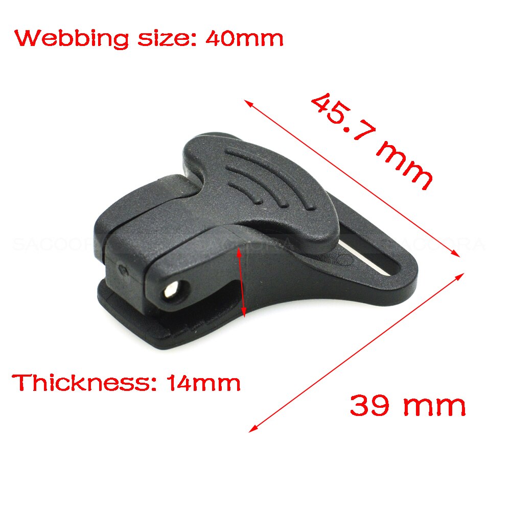 40mm Webbing Black Plastic Snap Hook Clip For Bag Backpack Accessories Outdoor sports bag accessories
