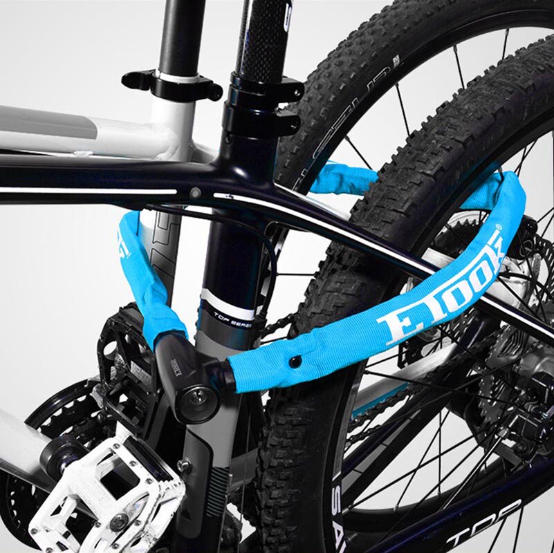 ETOOK 4 couleurs antivol vélo chaîne serrure vtt montagne vélo route clé serrure 1000mm acier Anti-perçage cyclisme accessoires