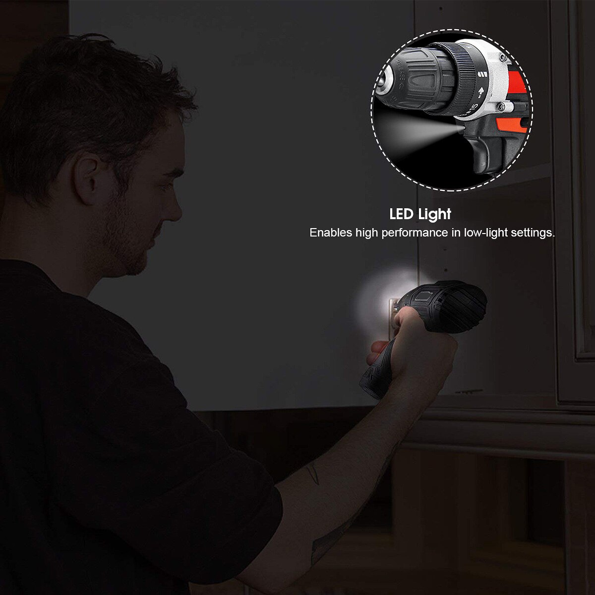 12/24V wiertarka elektryczna 10mm akumulator elektryczny wkrętarka akumulatorowa wiertarka udarowa 15 + 1 moment obrotowy podwójna prędkość sterownik mocy narzędzie