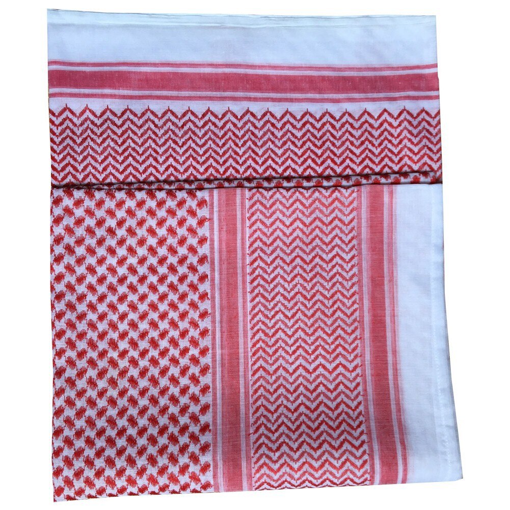 Adulto masculino cabeça árabe cachecol keffiyeh médio oriente deserto shemagh envoltório muçulmano headwear árabe acessórios de traje d88: red