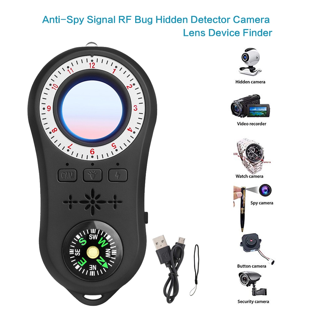 Anti-spion overvågning kamera detektor trådløst rf signal anti-skjult kamera linse lytte fejlfinder enhed gps gsm tracker scanner