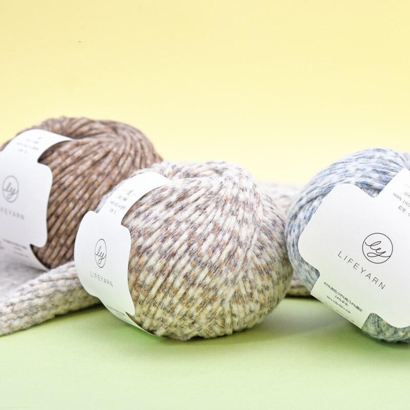 50g/ball medium thick hand woven wool yarn color dot pattern thick thread group handmade scarf thread