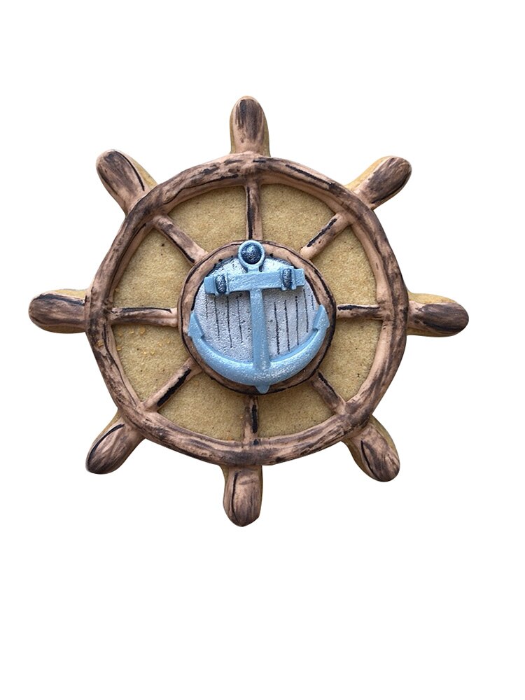 KENIAO Rudder Cookie Cutter - 10 x 10 cm - Nautical Biscuit and Fondant Cutter - Stainless Steel