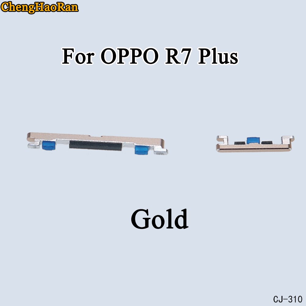 ChengHaoRan 1 Juego para OPPO R7 R7S R7 Plus R3 7007 botón lateral botón de encendido + volumen botón interruptor botón conjunto piezas: R7 Plus-Gold