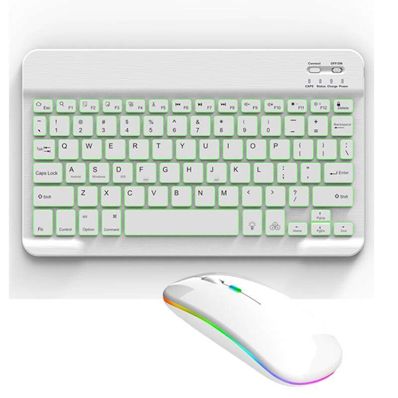 SeenDa Bluetooth Mini Klaviatur Spielen Bluetooth Tablette Tastatur Bluetooth Tastatur und Maus für Android-praktisch: Englisch Weiß