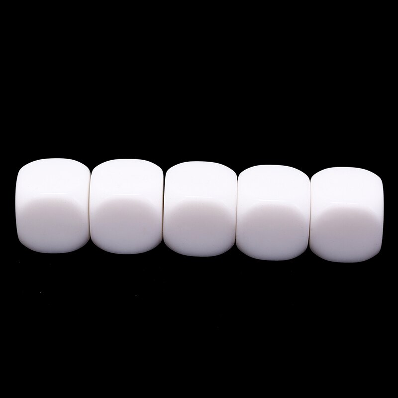 5 Stks/partij 20Mm Blanco Dobbelstenen Wit Afgeronde Hoek D6 Kan Schrijven Witte Lege Dobbelstenen Creatieve Kinderen Teching Diy Dobbelstenen set