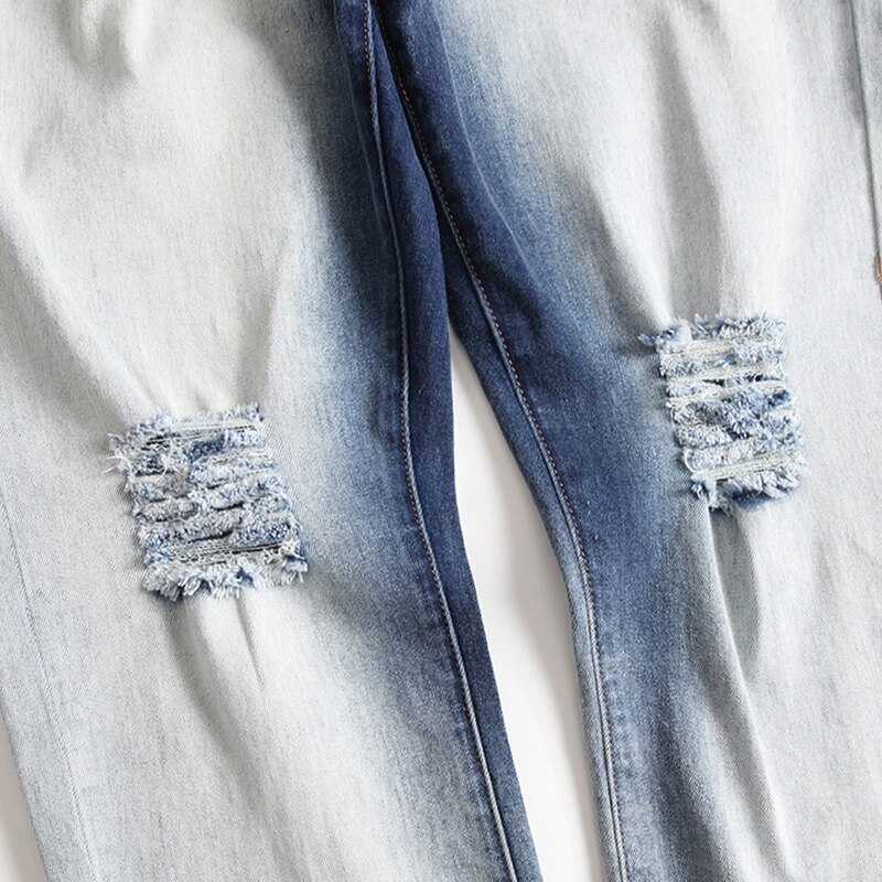 Broek Knie Gaten Geruïneerd De Originele Plus Size Casual Vier Seizoen Broek Plus Size Jeans Denim Mannen Ripped Gaten mode