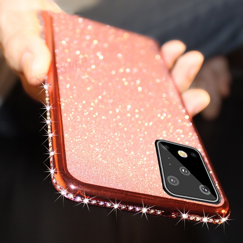 Voor Samsung Galaxy A51 Case 3D Diamond Glitter Soft Tpu Cover Voor Samsung A71 A51 Sm A515F A717F Een 51 71 Bling Strass Gevallen: Samsung Galaxy A71 / Rose gold