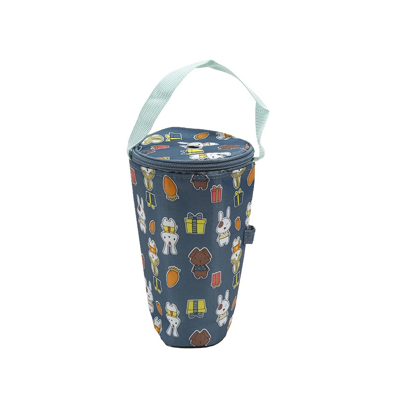Bolsa de mano portátil para té de la leche, bolsa de preservación del calor, cubierta de taza aislada, bolsa para paraguas, bolso, accesorios para bebidas y acampada: Gris oscuro