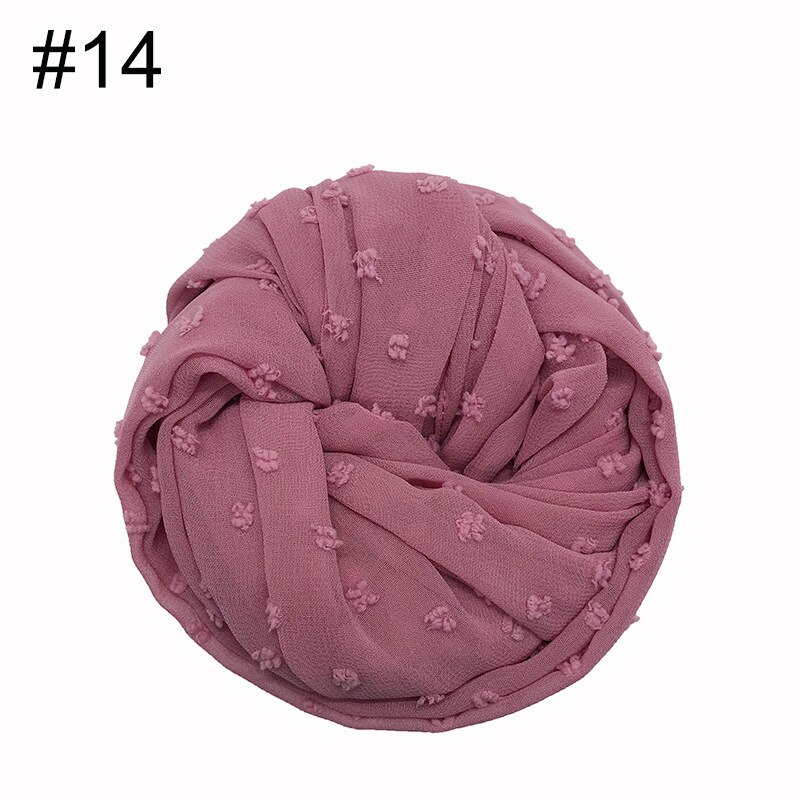Fuzzy ball scarf Plain solid scarves Lady's wrap Chiffon muslim hijab Women shawls: 14