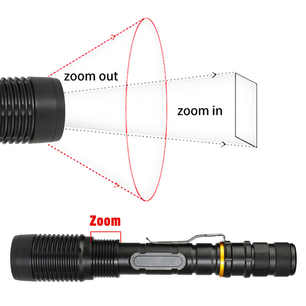 Superheldere Led Zaklamp Telescopische Zoomlamp Buiten Waterdicht Werklicht Noodlamp Camping Wandellamp Batterij Power