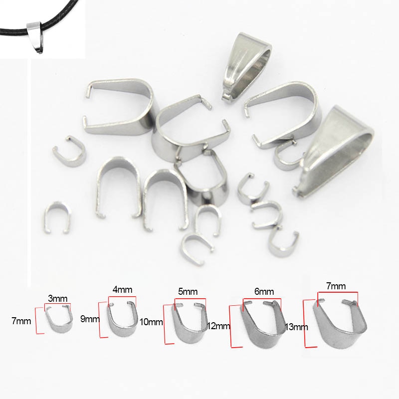 50pcs Stainless Steel Pendant Clip Connector Pinch Bail Clasp for DIY Jewelry Making Necklace Pendants Hook Accessories Supplier