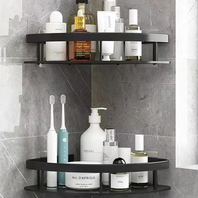 Badkamer Spijkervrije Plank Douche Hoekplank Aluminium Shampoo Plank Douche Supply Opslag Badkamer Planken Badkamer Accessoires: Deep Blue